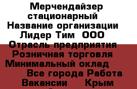 Мерчендайзер стационарный › Название организации ­ Лидер Тим, ООО › Отрасль предприятия ­ Розничная торговля › Минимальный оклад ­ 15 000 - Все города Работа » Вакансии   . Крым,Алушта